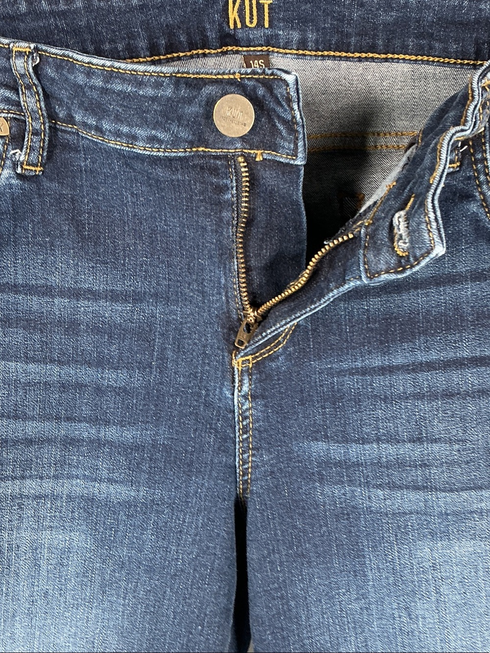 Kut from the Kloth Baby Bootcut Jeans 14S Dark Wash High Rise Stretch Denim Slim - Picture 5 of 16